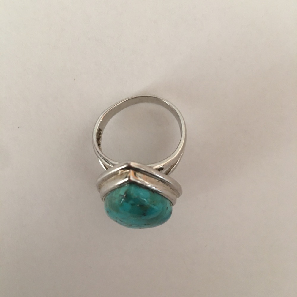 Pear Cut Turquoise Ring Size 7 - Picture 6 of 8